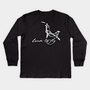 Border Collie Frisbee dog dogfrisbee Kids Long Sleeve T-Shirt